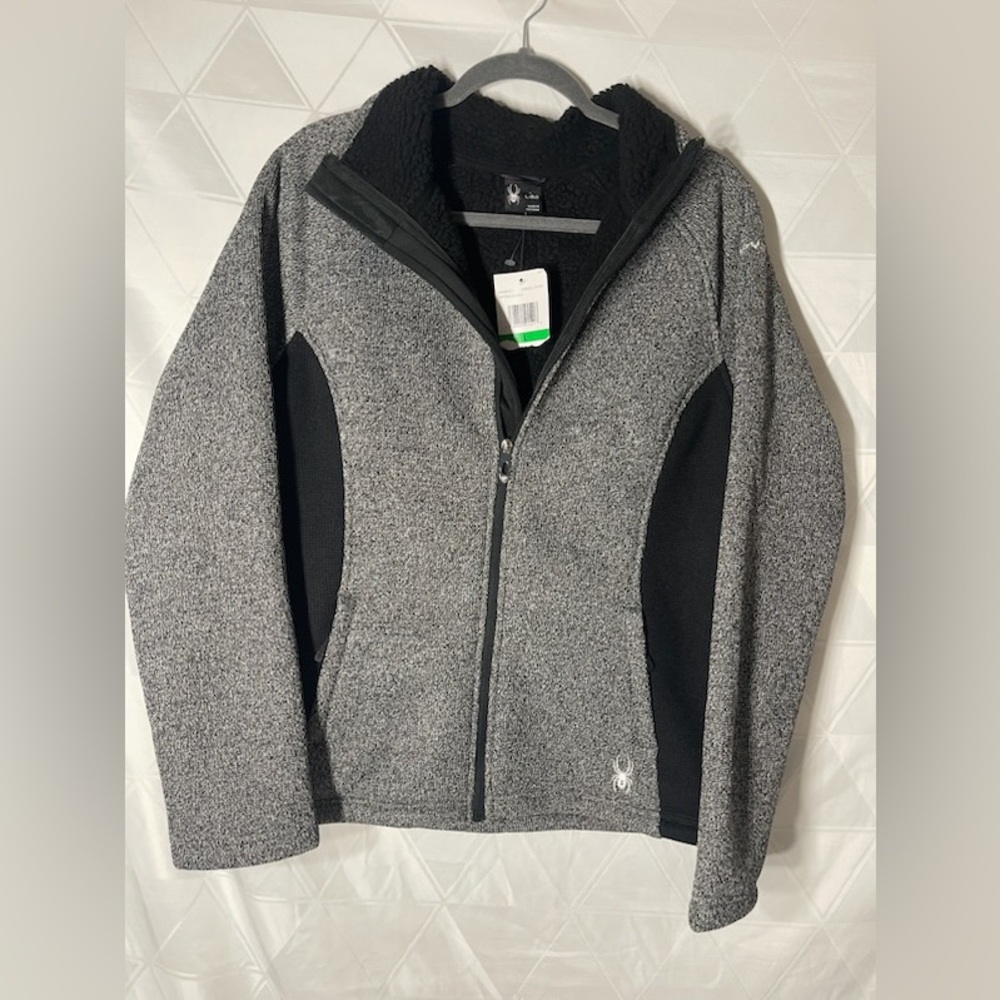 Gray Turtleneck Sweater with Marled Texture